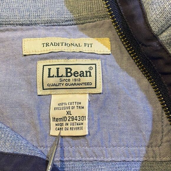 LL Bean 1/4 Zip Heavy Cotton Pullover Sweater Mens Size Extra Large Blue - Picture 5 of 6